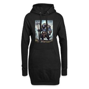 Ein monströses Ungetüm, ein Wasserbüffel - Hoodie-Kleid - Schwarz - Vorne