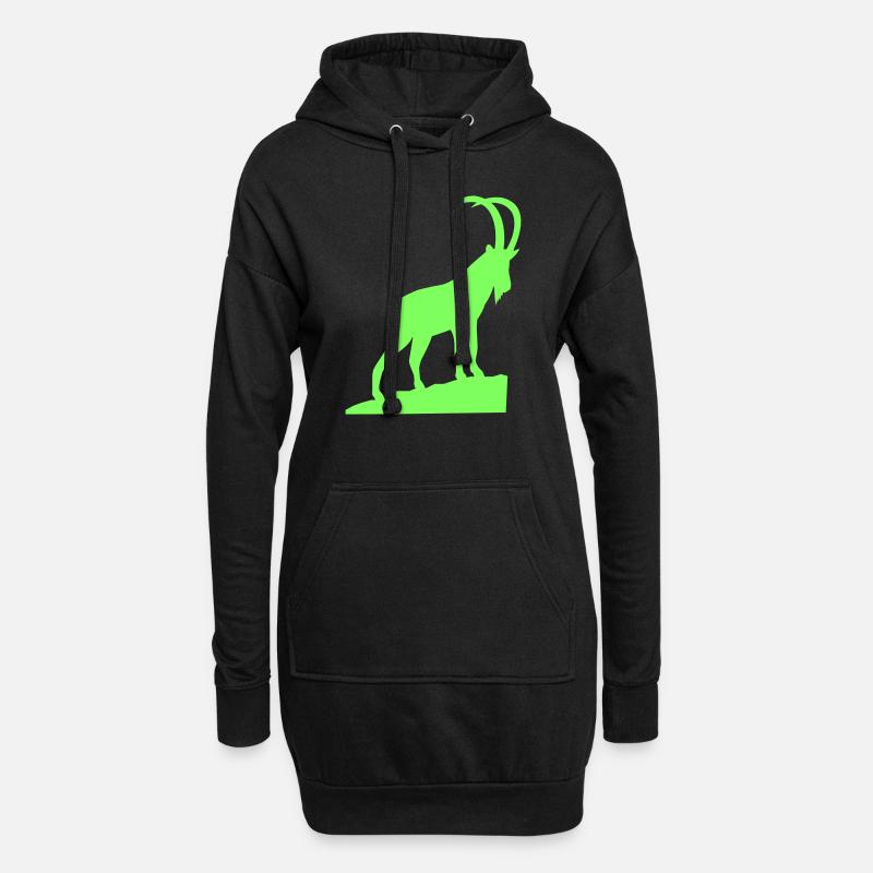 steinbock - Hoodie-Kleid - Schwarz