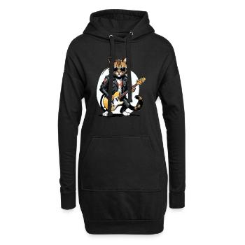 Cat Rocker Cat HardRock Gift - Sweat-shirt à capuche long Femme - noir - Devant