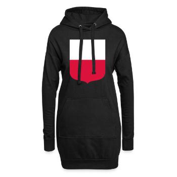 Pologne - Sweat-shirt à capuche long Femme - noir - Devant