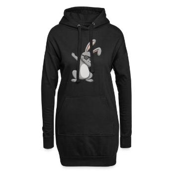 Lapin de Pâques Dab Pâques - Sweat-shirt à capuche long Femme - noir - Devant