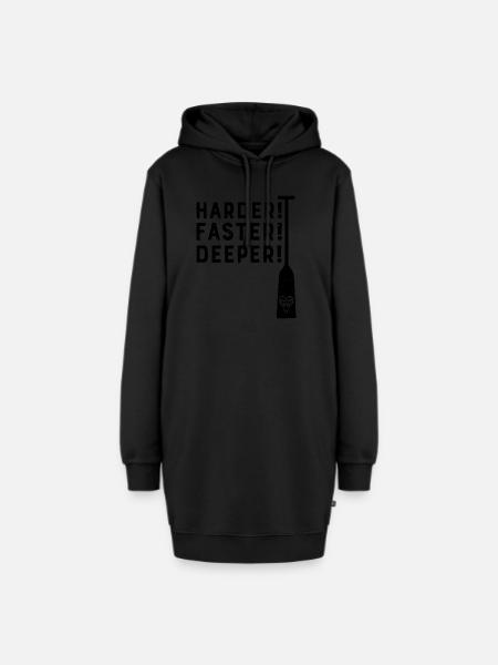 Drachenboot Harder! Faster! Deeper! Kanu Sport - Hoodie-Kleid - Schwarz