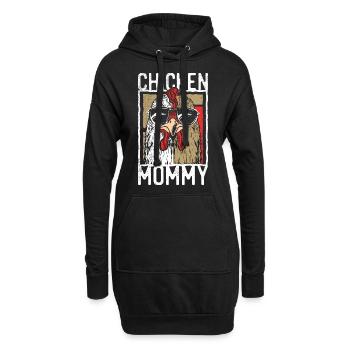 Maman de poulet - Chicken Chicken Farmer - Sweat-shirt à capuche long Femme - noir - Devant