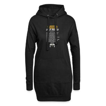 Warning Jeep Regeln - Hoodie-Kleid - Schwarz - Vorne