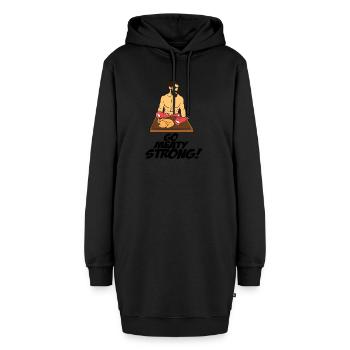 Fleischer Markt - Hoodie-Kleid - Schwarz - Vorne - AI Model Female 172 light (172cm)