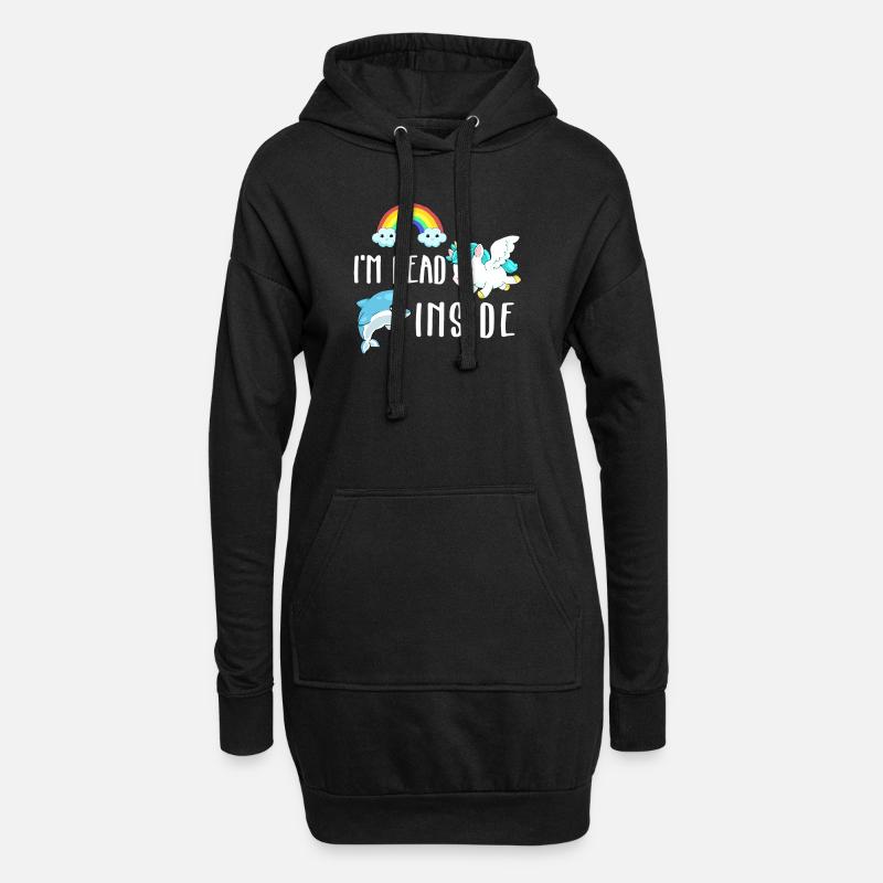 Dépression interne morte déprimée solitaire triste - Sweat-shirt à capuche long Femme - noir