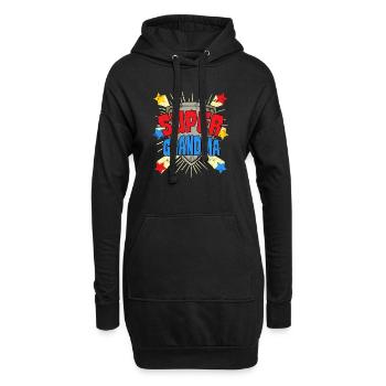 Heldin Großmutter Omi Super Grandma Oma Held - Hoodie-Kleid - Schwarz - Vorne