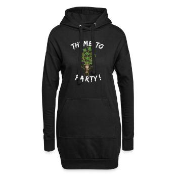 Thyme To Party Lustiger Thymian Koch Köchin Witzig - Hoodie-Kleid - Schwarz - Vorne