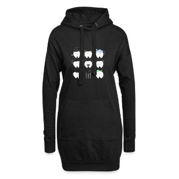 Dentiste - T-shirt de dentiste - Dentiste - Dents - Sweat-shirt à capuche long Femme - noir - Devant