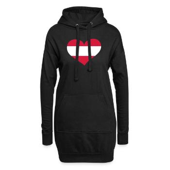 Österreich Herz; Heart Austria - Sweat-shirt à capuche long Femme - noir - Devant