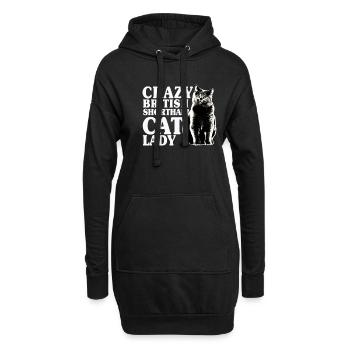 Britische Kurzhaar Katzen Lady - Hoodie-Kleid - Schwarz - Vorne