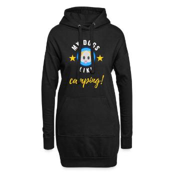 Meine Hunde lieben Camping! - Hoodie-Kleid - Schwarz - Vorne