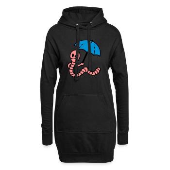 Regenwurm - Hoodie-Kleid - Schwarz - Vorne