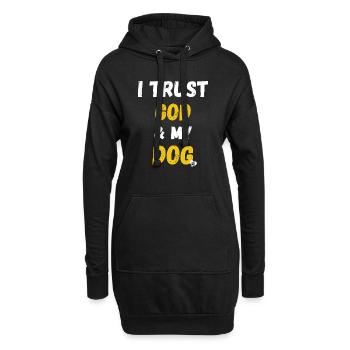 Chien Patte Chien Amour Coeur Confiance Chien Propriétaire - Sweat-shirt à capuche long Femme - noir - Devant