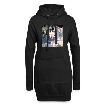 Belle fleur... - Sweat-shirt à capuche long Femme - noir - Devant