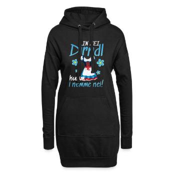 In Mei Dirndl Kumm I Nimma Nei | - Hoodie-Kleid - Schwarz - Vorne