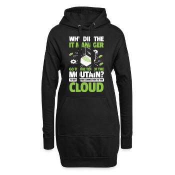 Why did the IT manager go to the top - Hoodie-Kleid - Schwarz - Vorne