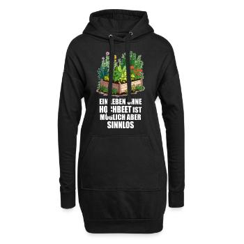 Hobbygärtner, Hochbeet, Garten, Pflanzen, Gemüse - Hoodie-Kleid - Schwarz - Vorne