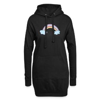 Arc-en-ciel - Sweat-shirt à capuche long Femme - noir - Devant