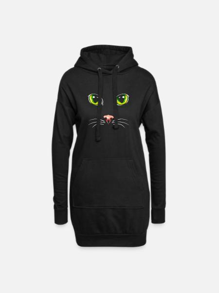 Black cat eyes - Hoodie Dress - black