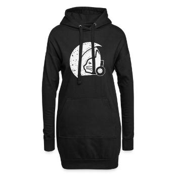 Galaktische Katze Astronaut Illustration - Hoodie-Kleid - Schwarz - Vorne