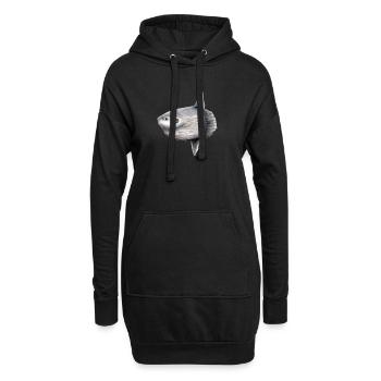 Arlequin - océan arlequin - Mola mola Poisson Lune - Sweat-shirt à capuche long Femme - noir - Devant