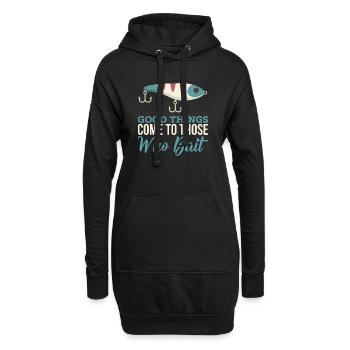 Raubfischangeln Spruch - Sportfischer - Wobbler - Hoodie-Kleid - Schwarz - Vorne