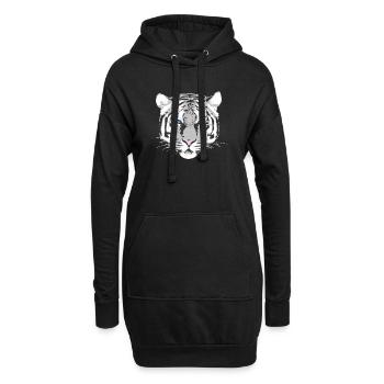 weißer Tiger - Hoodie-Kleid - Schwarz - Vorne