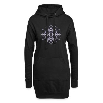 schneeflocke - Hoodie-Kleid - Schwarz - Vorne