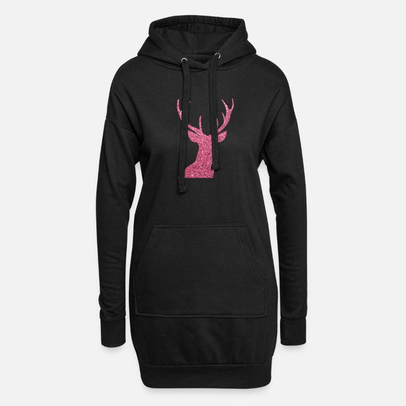 Hirsch - Hoodie-Kleid - Schwarz