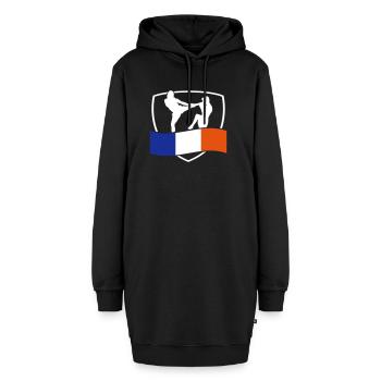 arts martiaux - Sweat-shirt à capuche long Femme - noir - Devant