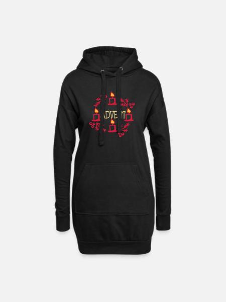 Advent - Hoodie-Kleid - Schwarz