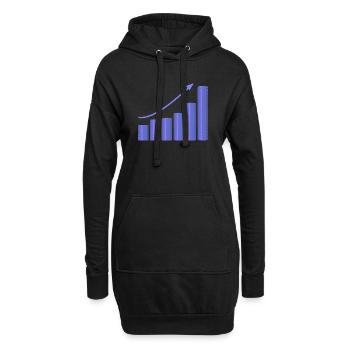 Courbe de croissance avec pente dynamique - Sweat-shirt à capuche long Femme - noir - Devant