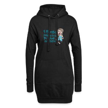 Grossesse Bébé enceinte - Sweat-shirt à capuche long Femme - noir - Devant