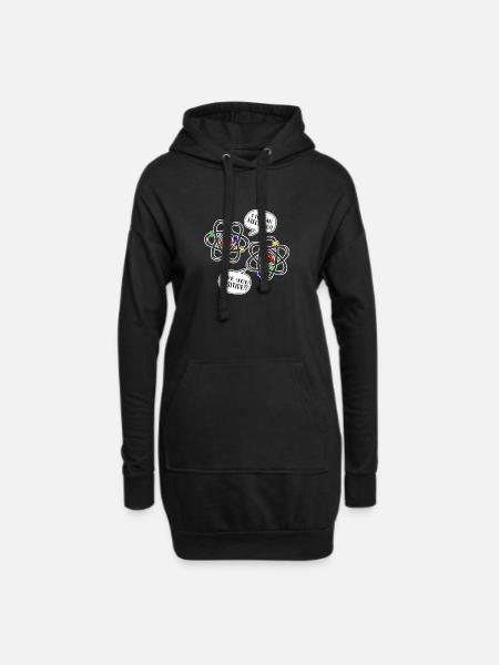science - Hoodie Dress - black