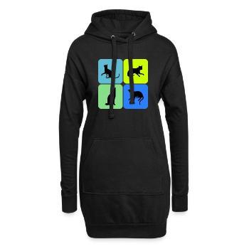 Katze Katze Katze Katze Katze Katze, Geschenk - Hoodie-Kleid - Schwarz - Vorne