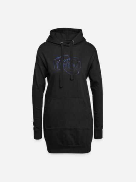 camera - Hoodie Dress - black