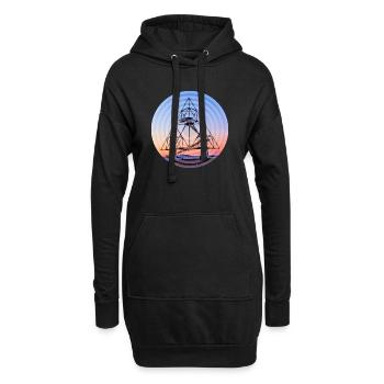 Tetraeder Kreise - Hoodie-Kleid - Schwarz - Vorne