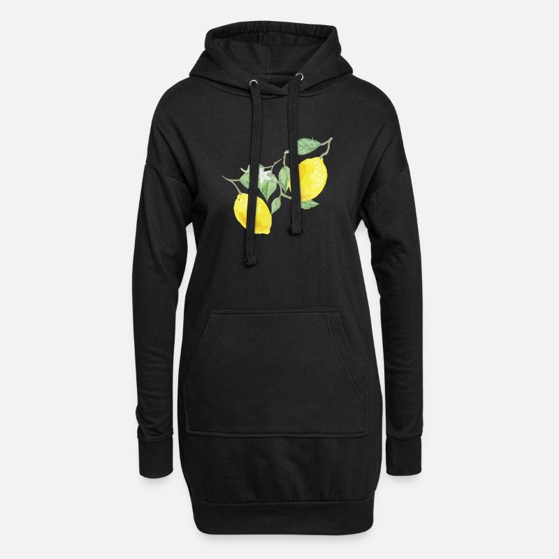 Zitronen - Hoodie-Kleid - Schwarz