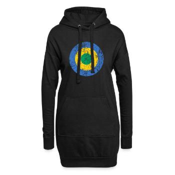 Cocarde d'aviation vintage du Gabon Afrique - Sweat-shirt à capuche long Femme - noir - Devant