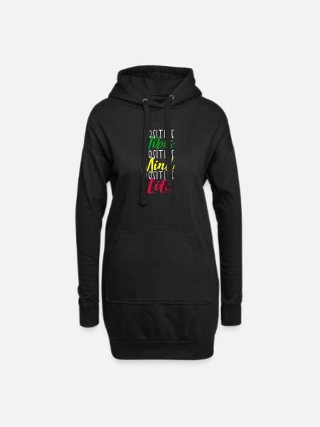 Positive Vibes Mindset Motif - Hoodie Dress - black