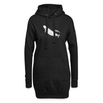 Beluga weiß und ihr Kalb - Beluga und Kalb - Hoodie-Kleid - Schwarz - Vorne