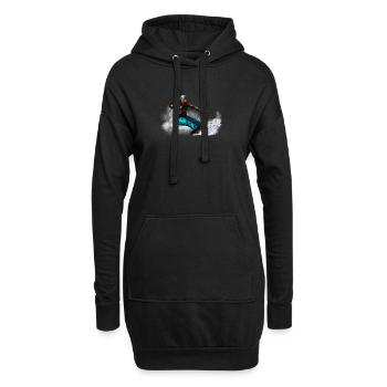 Snowboarding - Hoodie-Kleid - Schwarz - Vorne