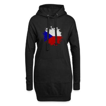Tschechien Klecks / Geschenk Prag Flagge - Hoodie-Kleid - Schwarz - Vorne