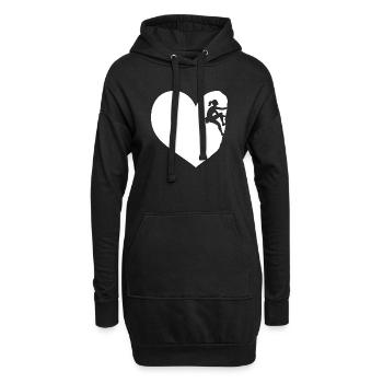 J'adore grimper dans le coeur d'un rocher d'alpinisme - Sweat-shirt à capuche long Femme - noir - Devant