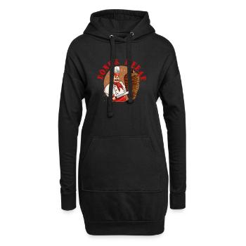Döner Kebab Kebap Grillen Grillfleisch Spieß - Hoodie-Kleid - Schwarz - Vorne