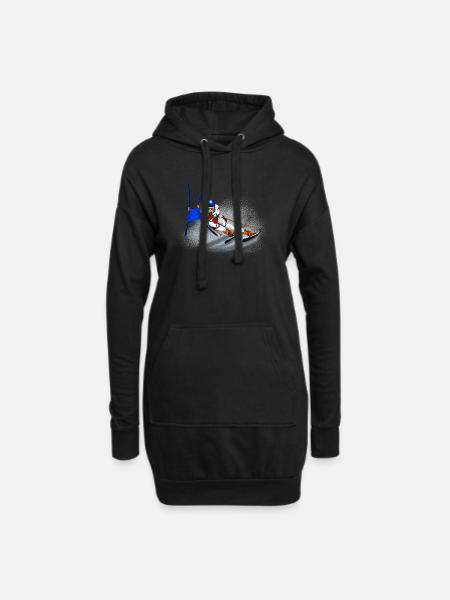 Ski - Hoodie-Kleid - Schwarz