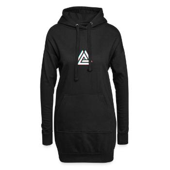 Geometrische Dreiecksneon 3D - Hoodie-Kleid - Schwarz - Vorne