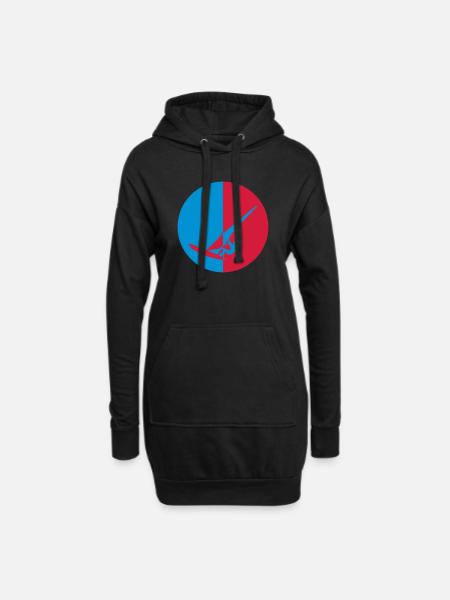 Windsurfen / Windsurfer / Windsurf / Windsurfing - Hoodie-Kleid - Schwarz