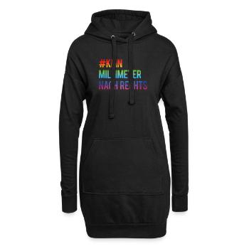 Kein Millimeter Nach Rechts Anti Rassismus - Hoodie-Kleid - Schwarz - Vorne
